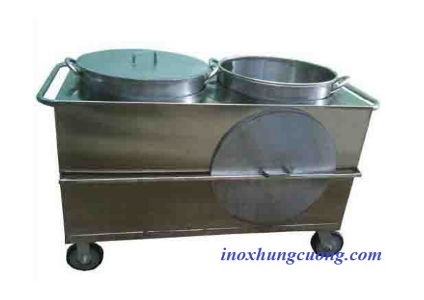 Xe đẩy inox 304 nhiều tầng - Inox Hùng Cường